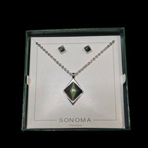 Sonoma Cable Chain Necklace And Pierced Earrings Set (5082)
